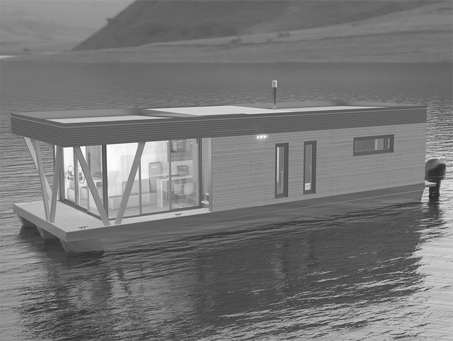Nachhaltiges und autarkes Hausboot im Holzbau